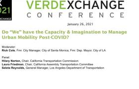 VX2021 -URBAN MOBILITY- Do "We" Have the Capacity & Imagination to Manage Urban Mobility Post-COVID?